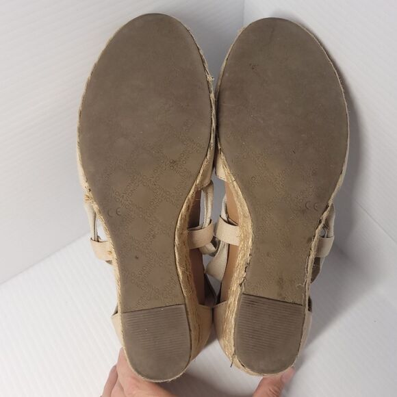 Vionic Aruba Kaitlyn Wedge Orthotic Espadrilles in Oat Womens Size 10 - Picture 10 of 15